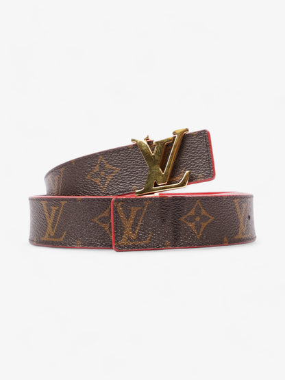 Louis Vuitton LV Initials Reversible Belt Monogram / Red Coated Canvas 75cm 30"