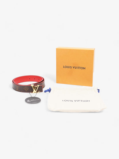 Louis Vuitton LV Initials Reversible Belt Monogram / Red Coated Canvas 75cm 30"