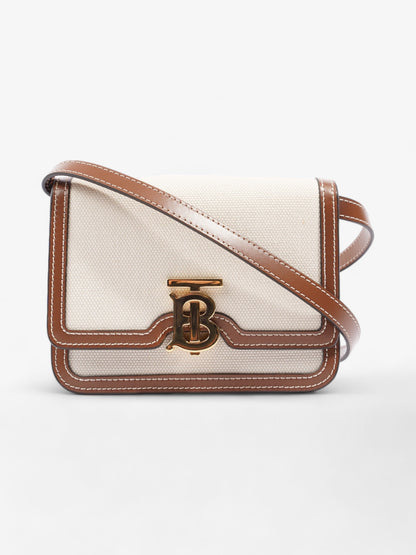 Burberry TB Bag Natural / Malt Brown Cotton Mini