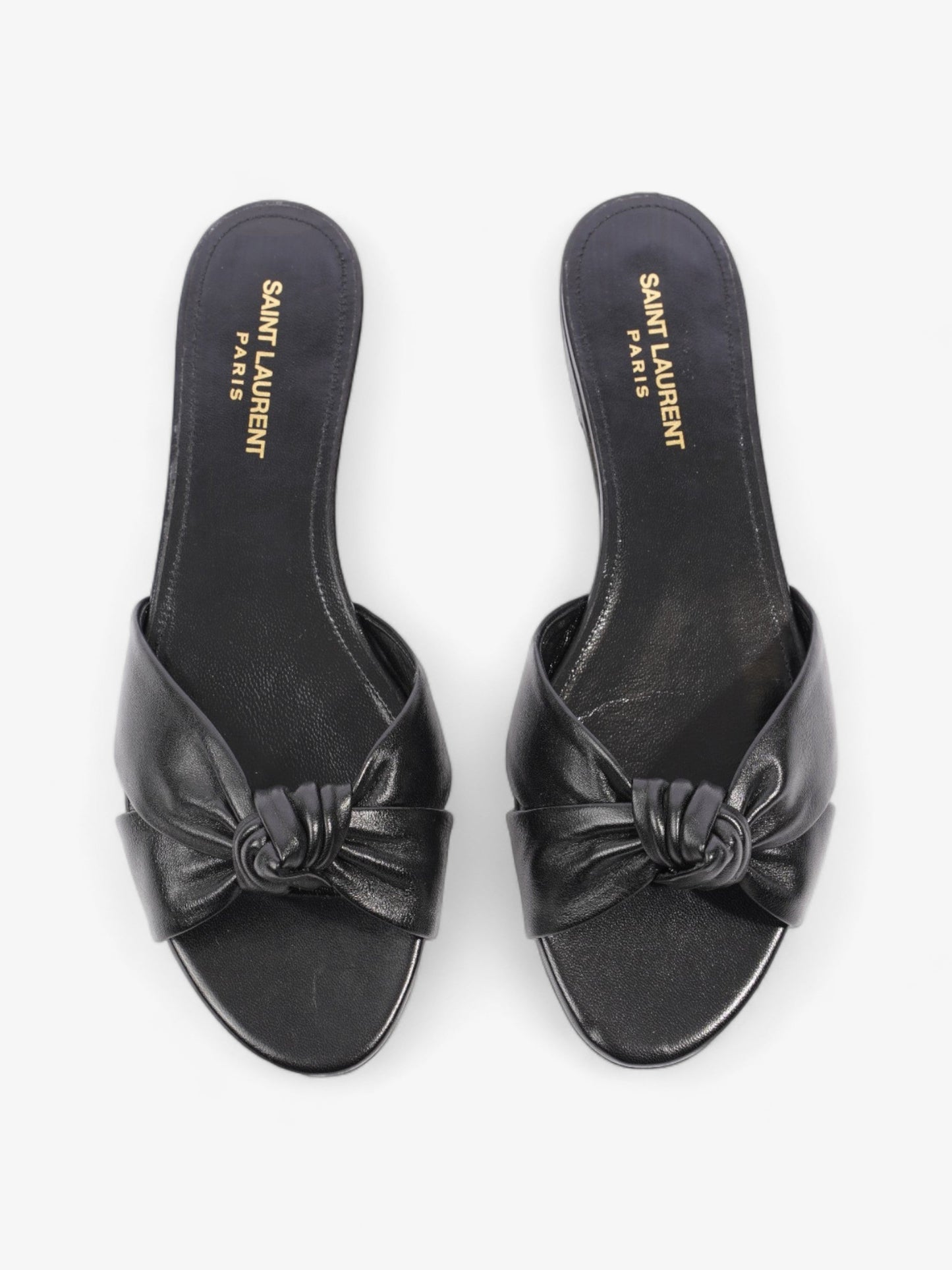 Saint Laurent Bianca Sandals Black Leather EU 39 UK 6