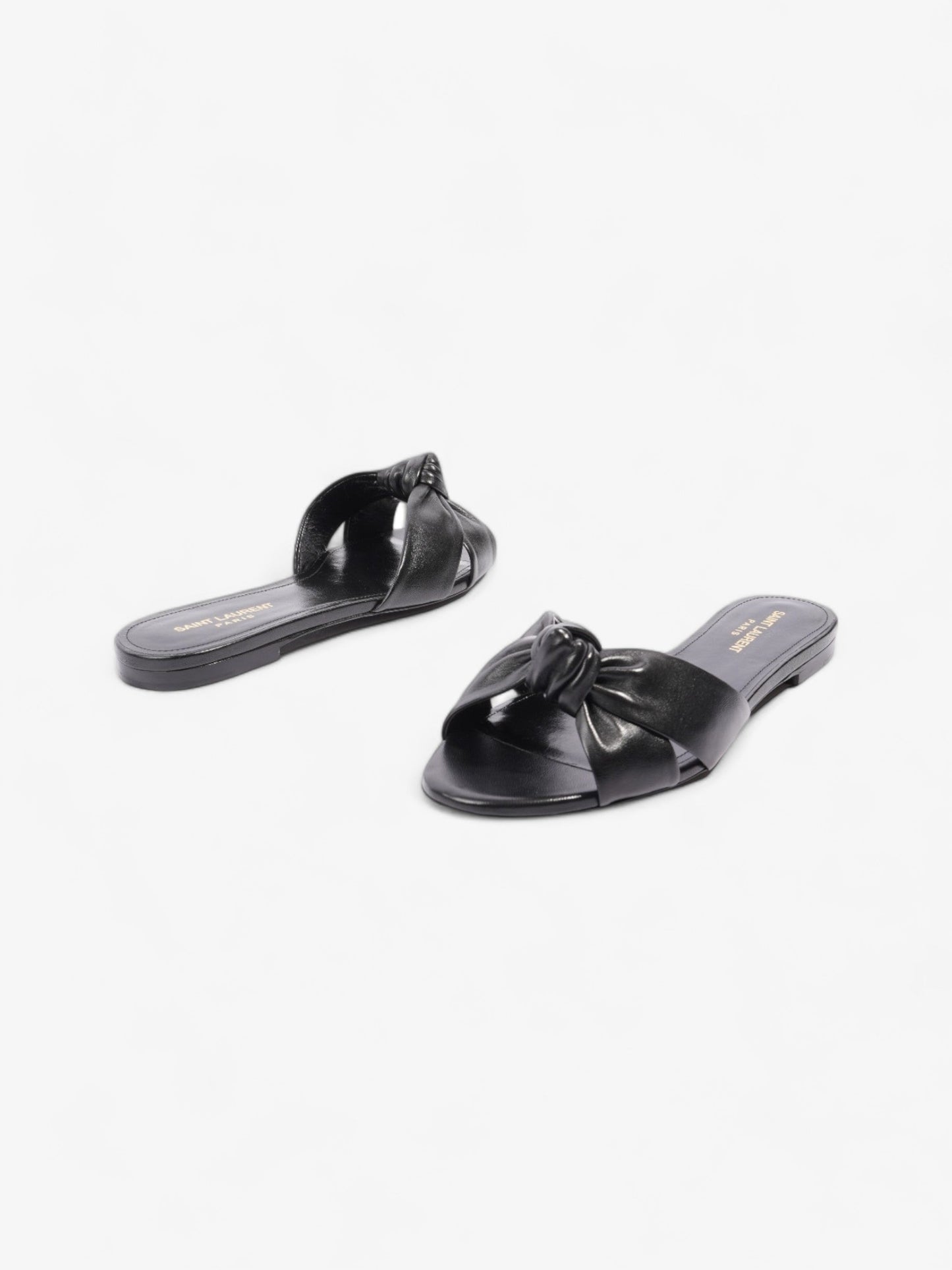 Saint Laurent Bianca Sandals Black Leather EU 39 UK 6