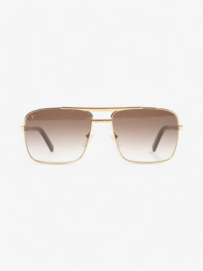 Louis Vuitton Attitude Sunglasses Gold / Brown Base Metal 140mm