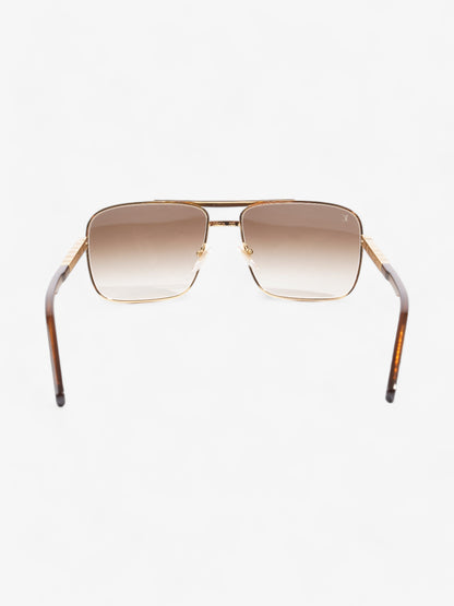 Louis Vuitton Attitude Sunglasses Gold / Brown Base Metal 140mm
