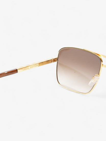 Louis Vuitton Attitude Sunglasses Gold / Brown Base Metal 140mm