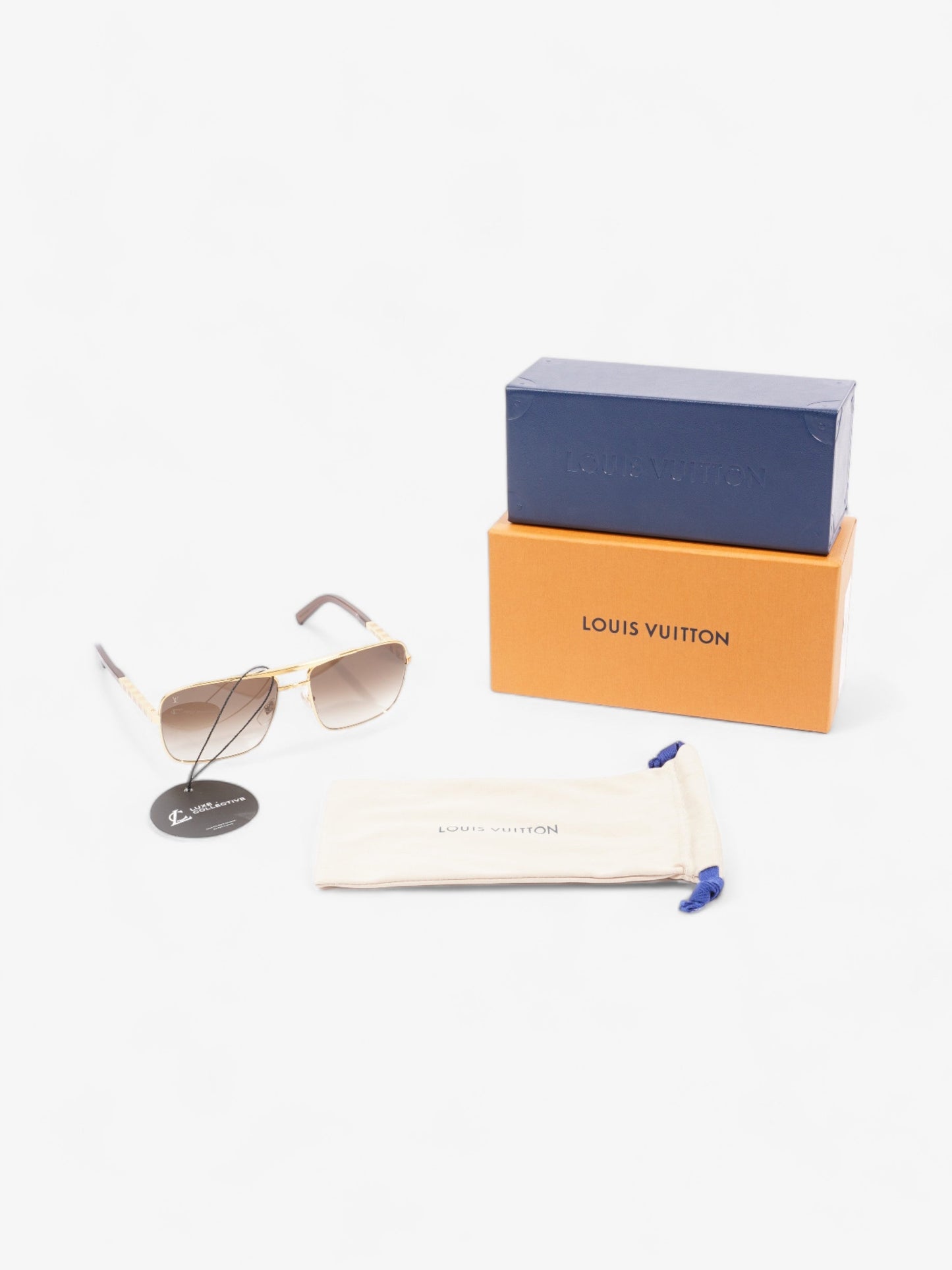 Louis Vuitton Attitude Sunglasses Gold / Brown Base Metal 140mm