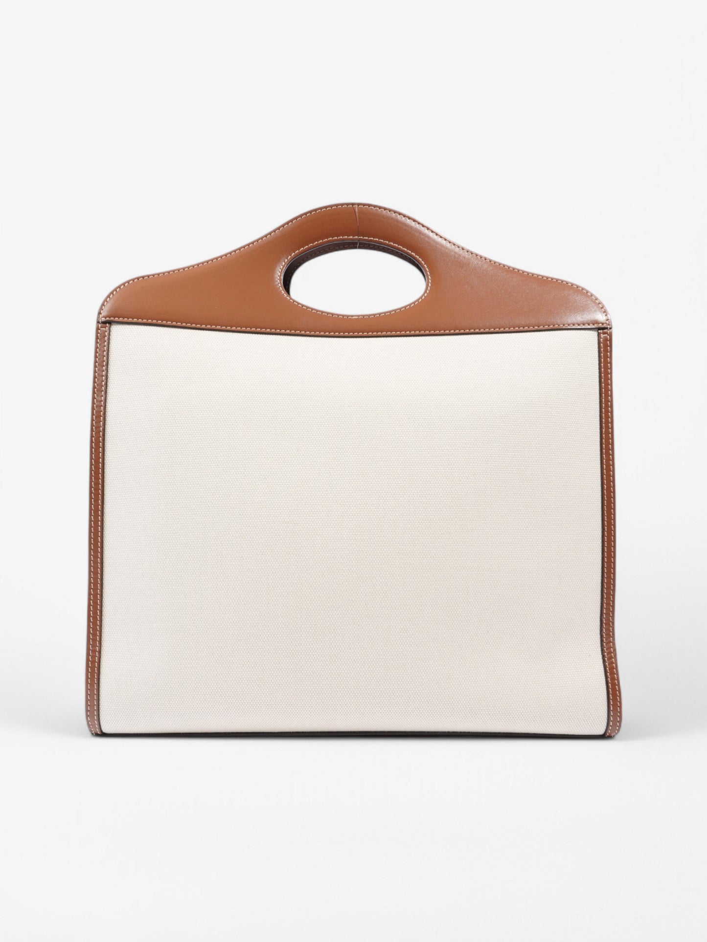Burberry Pocket Bag White / Brown / Black Cotton Medium