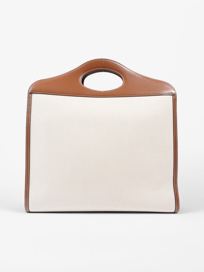 Burberry Pocket Bag White / Brown / Black Cotton Medium