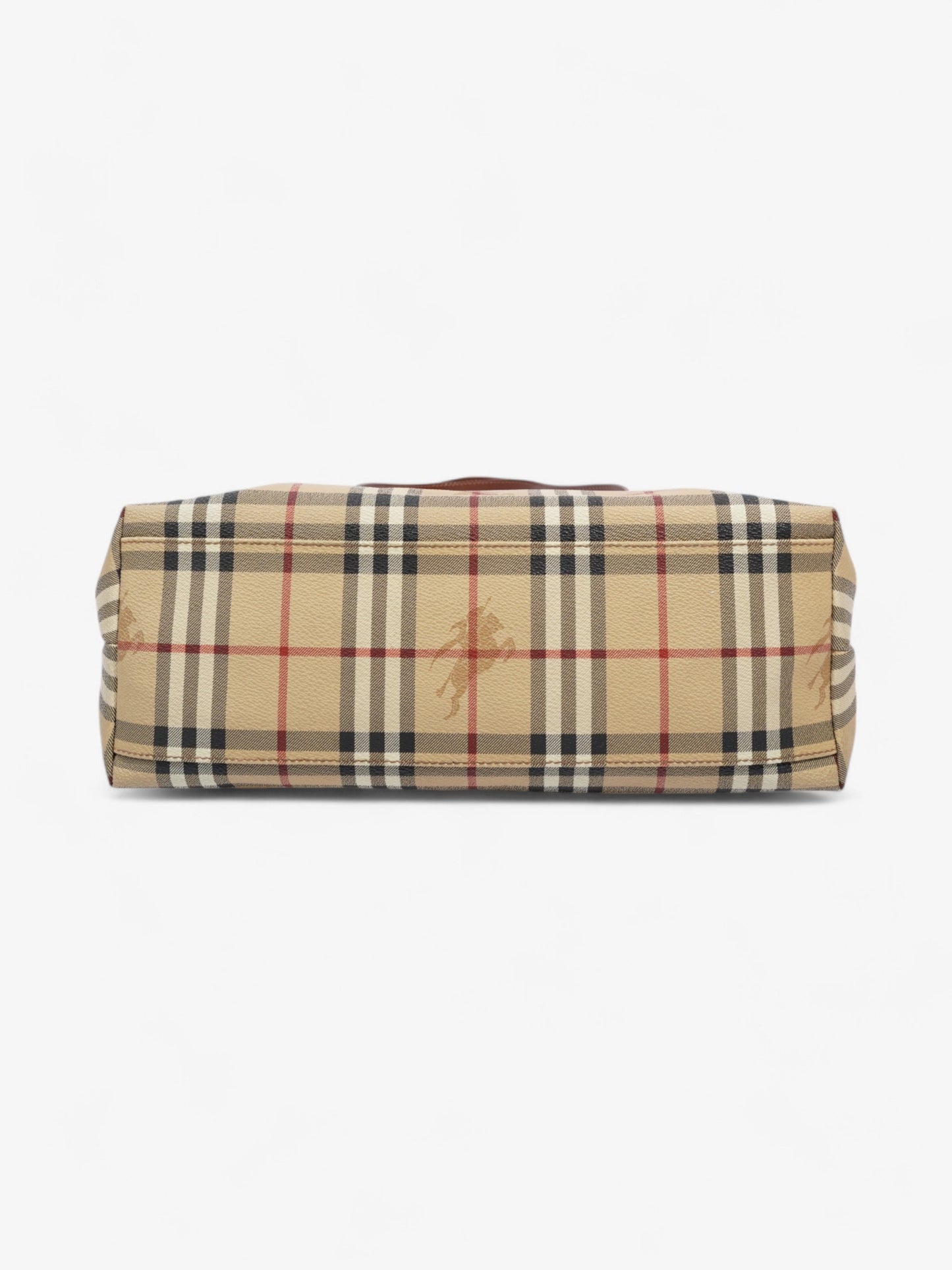 Burberry Logo Tote Bag Check Coated Canvas