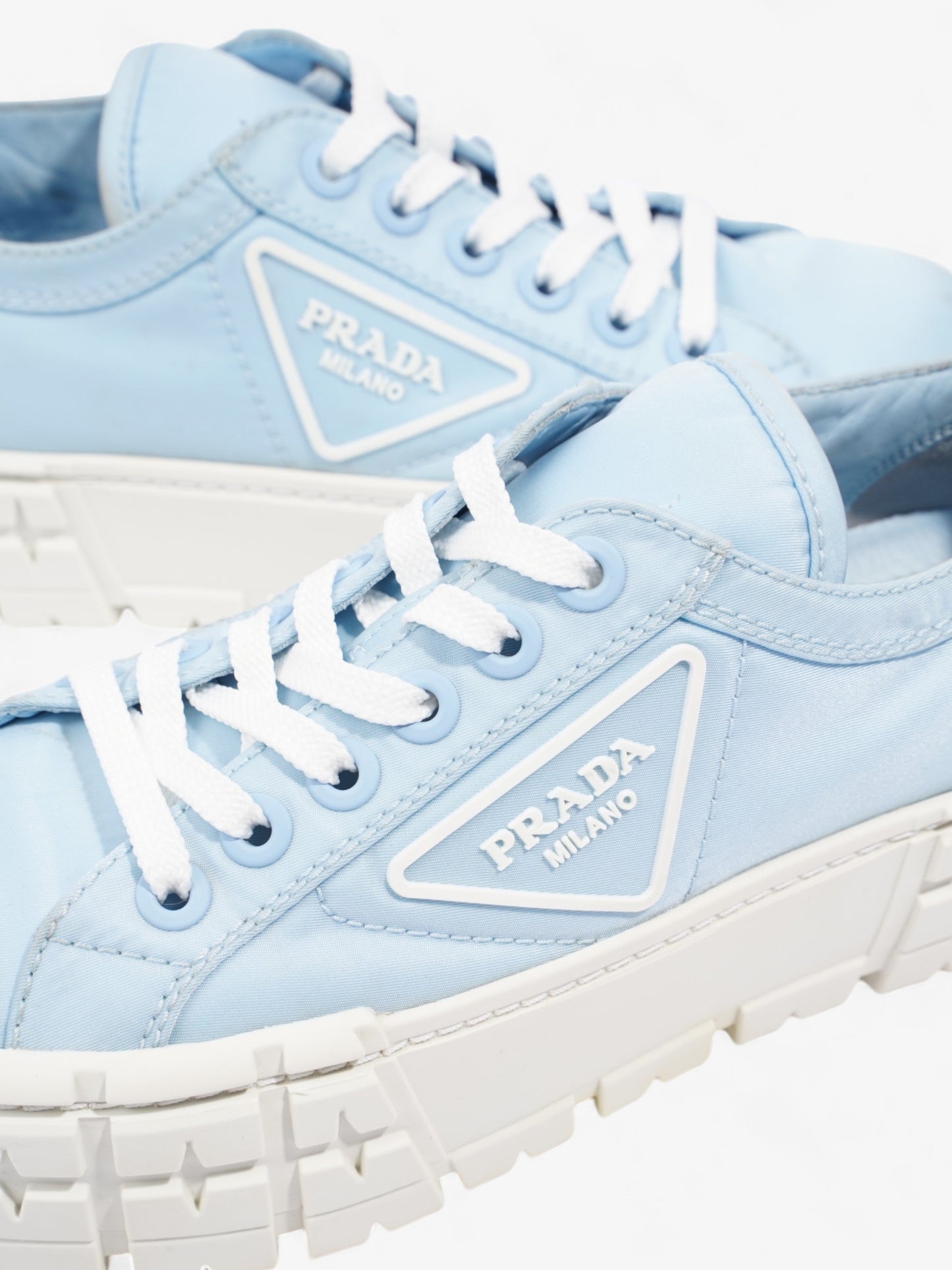 Prada Double Wheel Re-Nylon Sneakers Light blue / White Re Nylon EU 37.5 UK 4.5