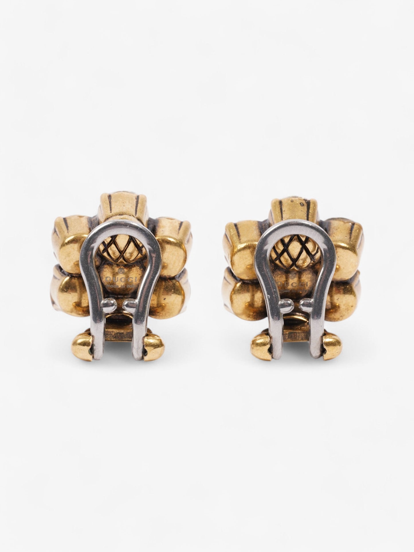 Gucci Crystal Double G Earrings Gold / Silver Base Metal