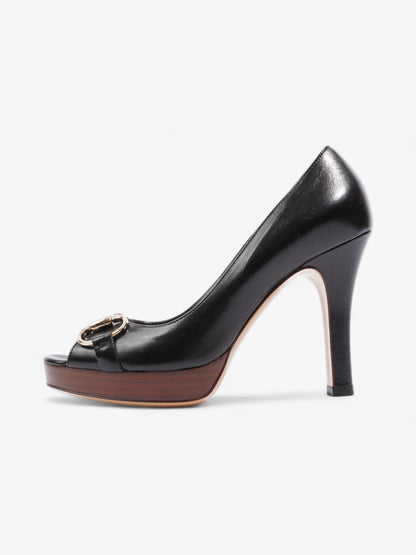 Gucci Horsebit Open Toe Heels 90 Black Leather EU 35.5 UK 2.5