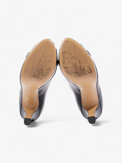 Gucci Horsebit Open Toe Heels 90 Black Leather EU 35.5 UK 2.5
