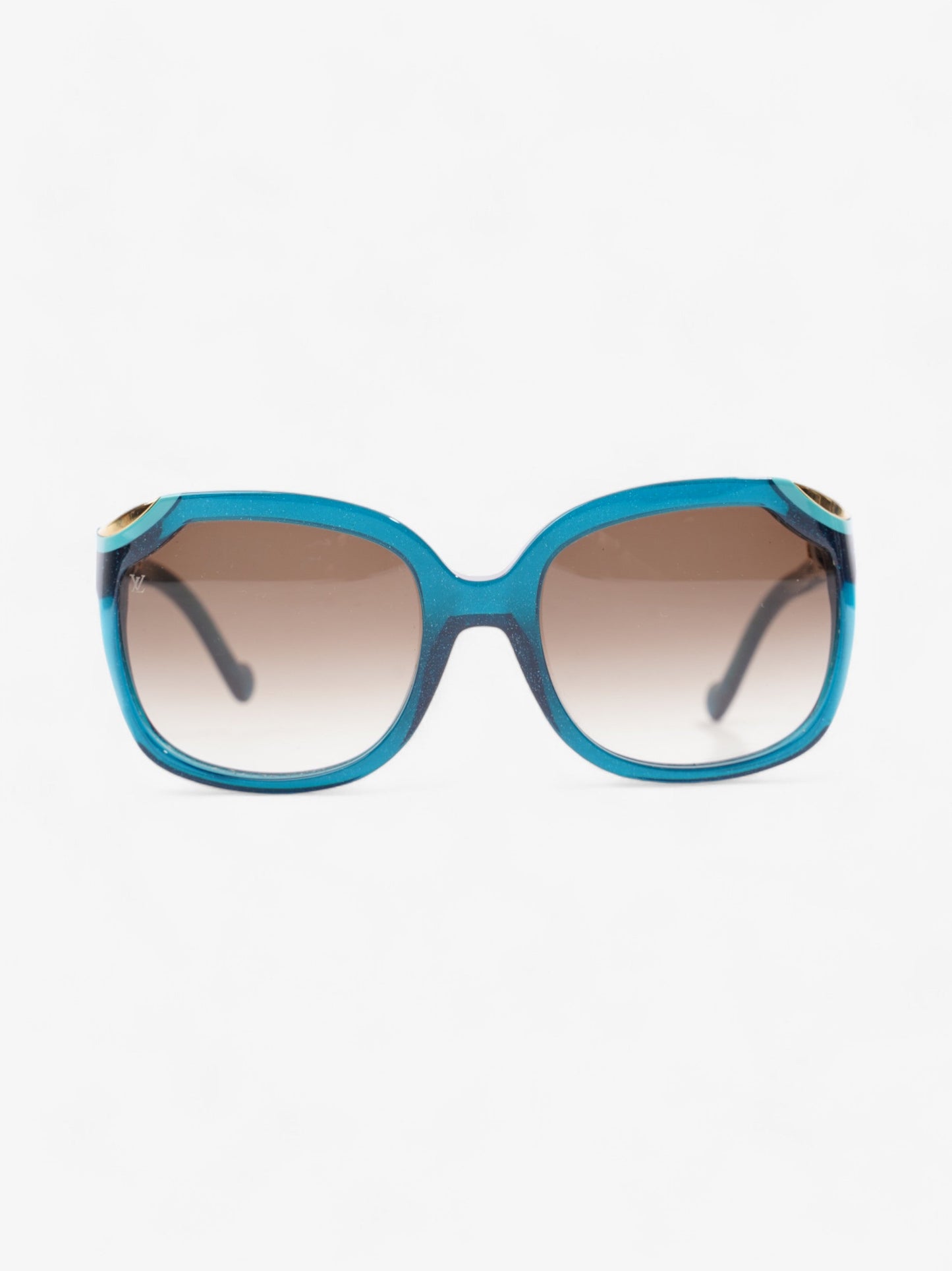 Louis Vuitton Ivy Cat Sunglasses Petrole Blue / Gold Acetate 140mm
