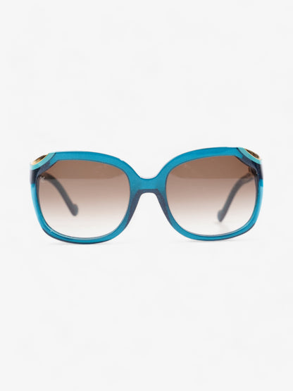 Louis Vuitton Ivy Cat Sunglasses Petrole Blue / Gold Acetate 140mm