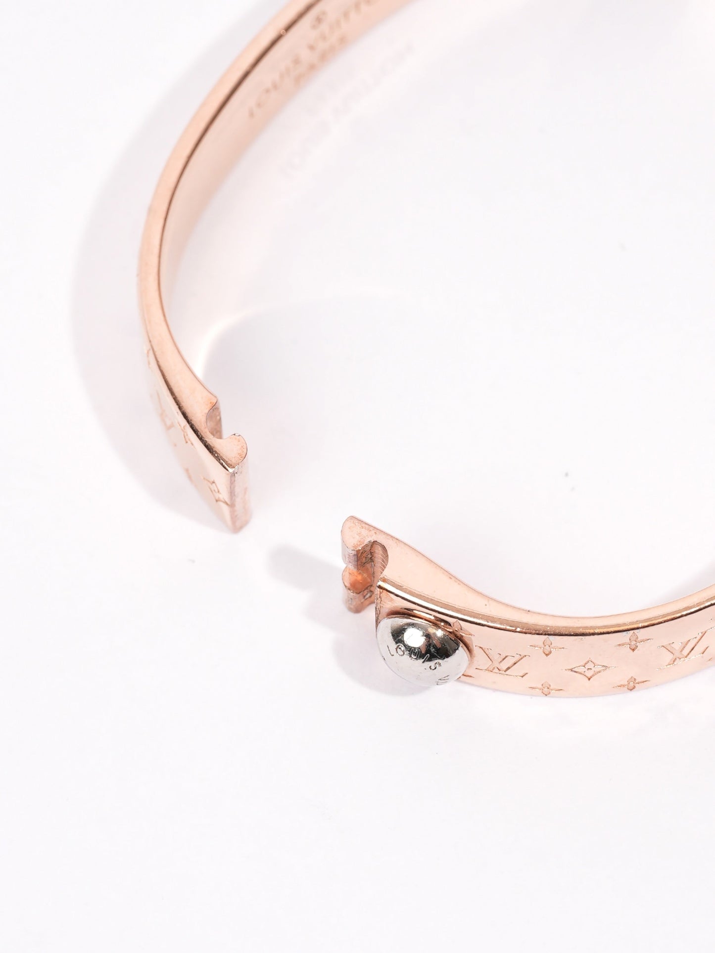 Louis Vuitton Nanogram Bracelet Rose Gold / Silver Brass Small
