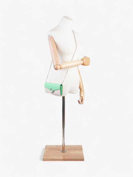 Fendi Continental Wallet on Chain Edamame / Latte Leather