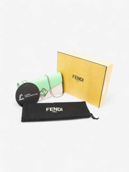 Fendi Continental Wallet on Chain Edamame / Latte Leather