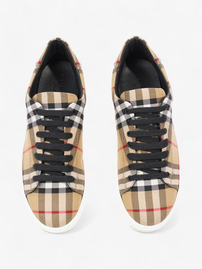 Burberry Vintage Check & Leather Sneakers Beige Checkered / Black / Red Canvas EU 37 UK 4