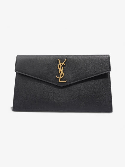 Saint Laurent Uptown Clutch Black Grained Leather