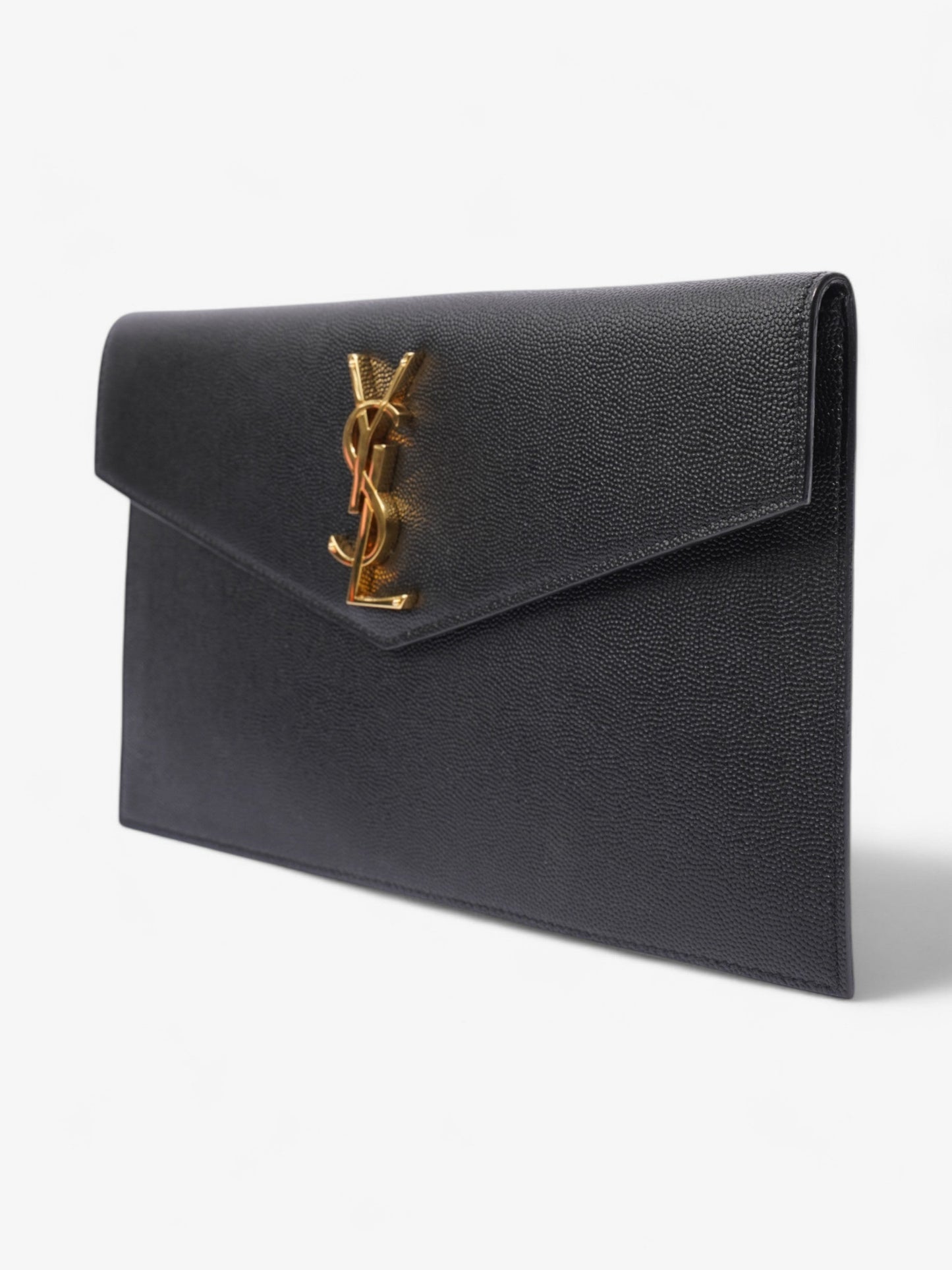 Saint Laurent Uptown Clutch Black Grained Leather