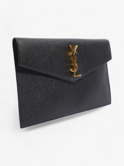 Saint Laurent Uptown Clutch Black Grained Leather