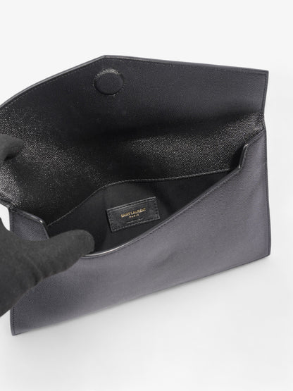 Saint Laurent Uptown Clutch Black Grained Leather