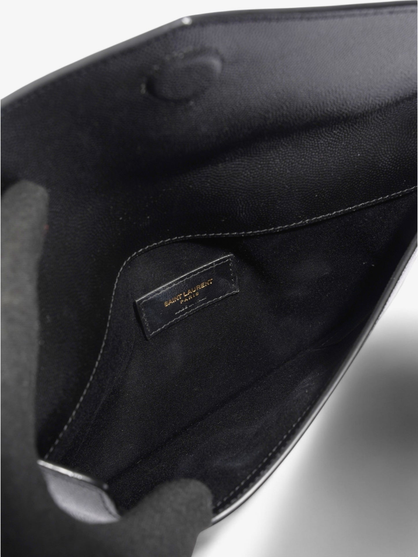 Saint Laurent Uptown Clutch Black Grained Leather