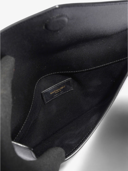 Saint Laurent Uptown Clutch Black Grained Leather