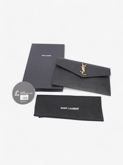 Saint Laurent Uptown Clutch Black Grained Leather