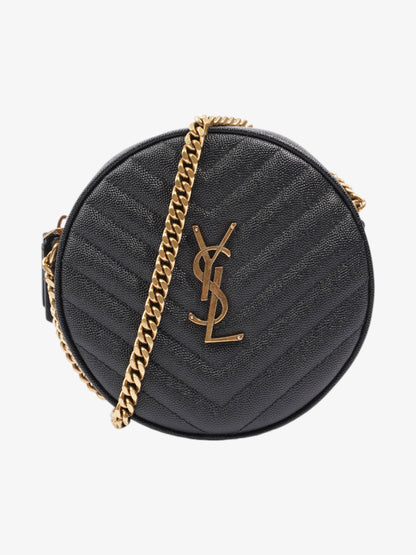 Saint Laurent Vinyle Black Grained Leather