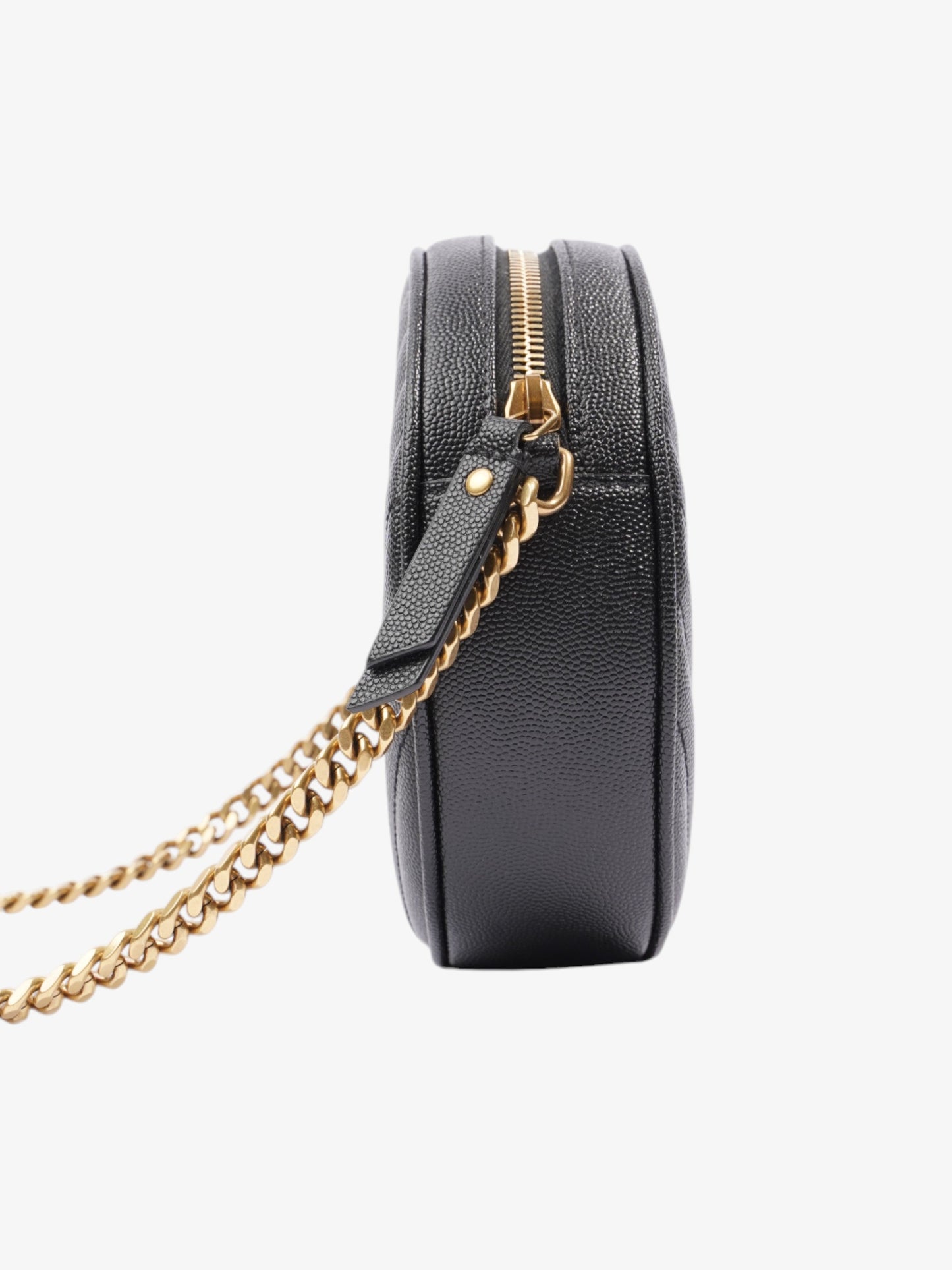 Saint Laurent Vinyle Black Grained Leather