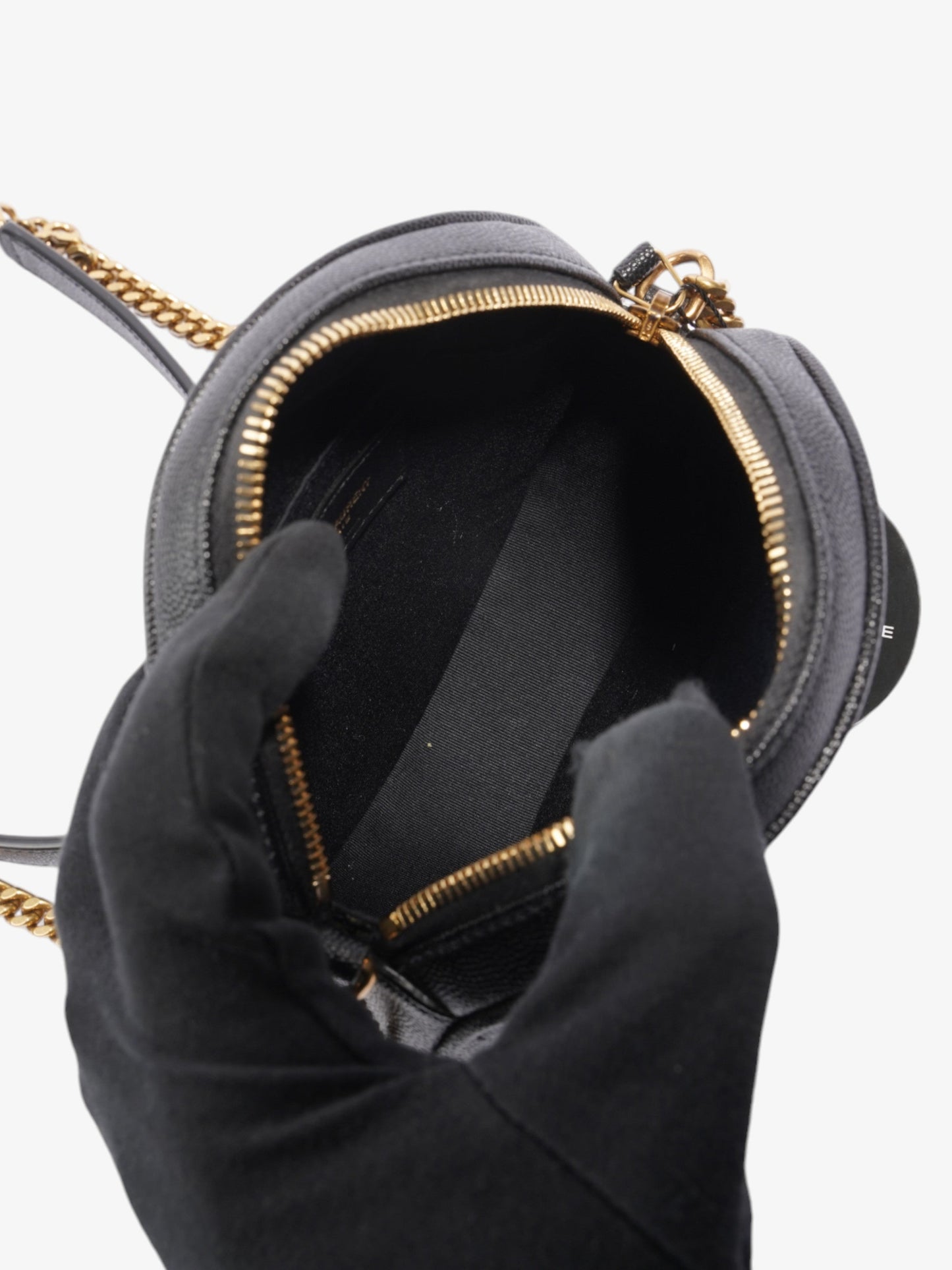 Saint Laurent Vinyle Black Grained Leather