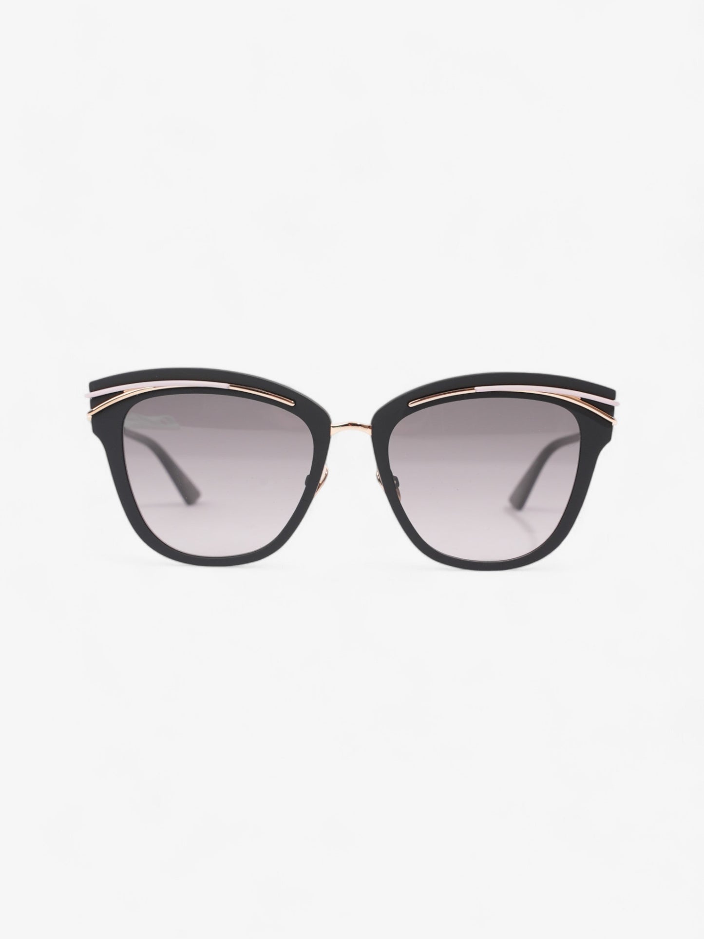 Christian Dior Matte Framed Sunglasses Black / Gold Acetate 140mm
