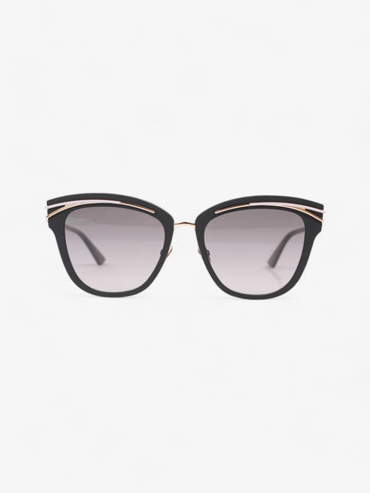 Christian Dior Matte Framed Sunglasses Black / Gold Acetate 140mm