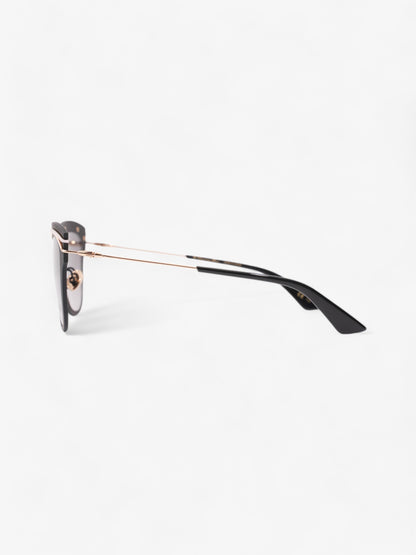 Christian Dior Matte Framed Sunglasses Black / Gold Acetate 140mm
