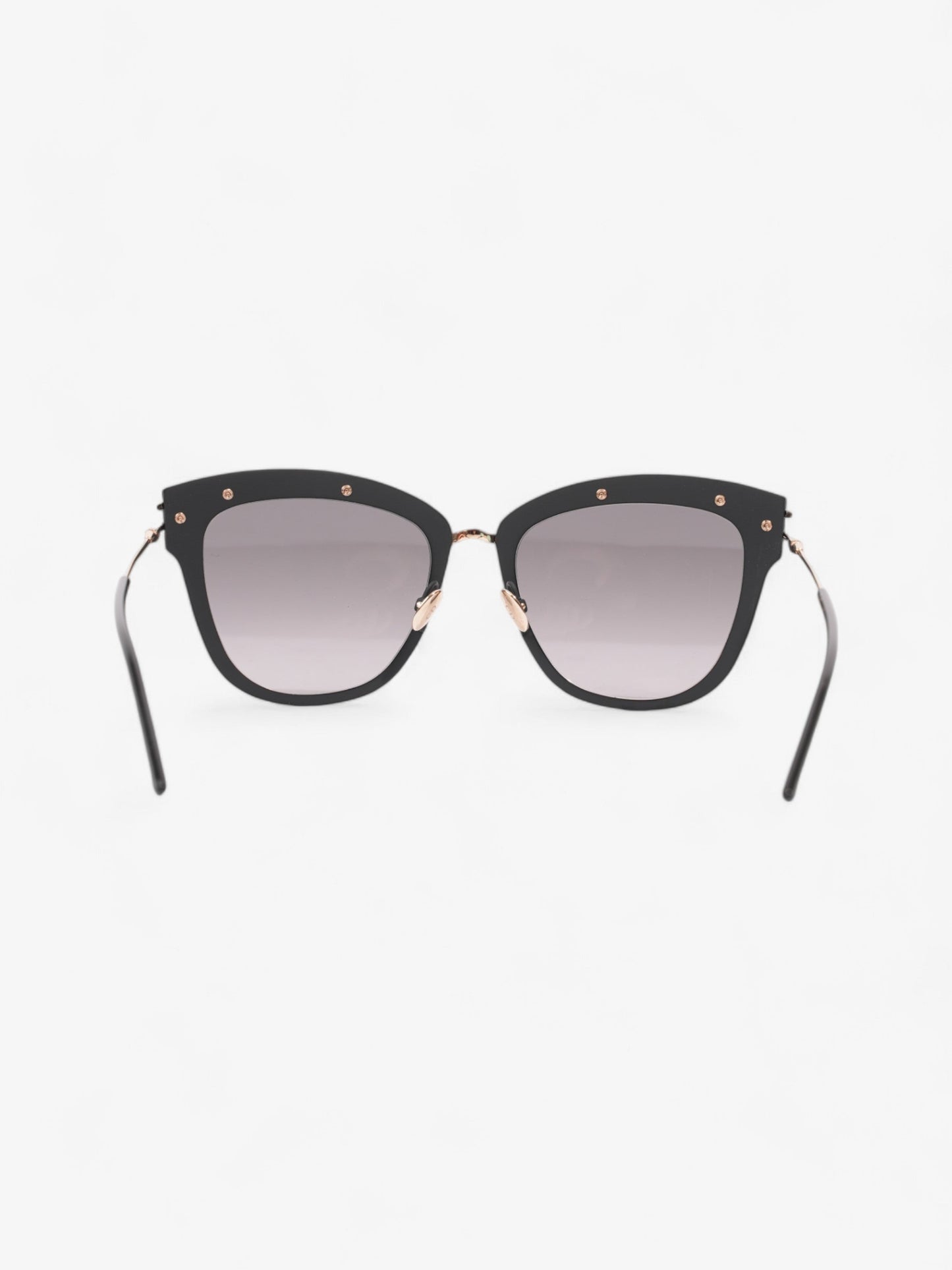 Christian Dior Matte Framed Sunglasses Black / Gold Acetate 140mm
