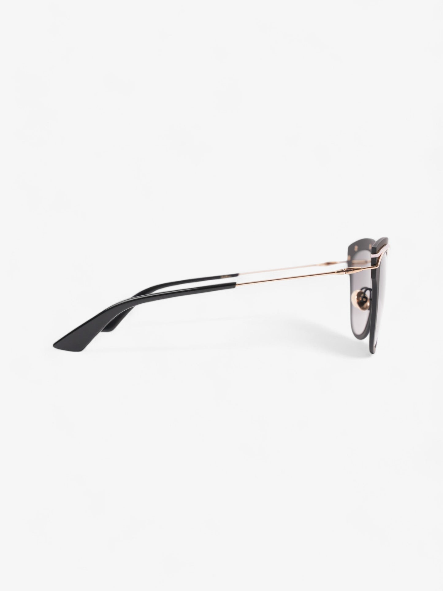 Christian Dior Matte Framed Sunglasses Black / Gold Acetate 140mm