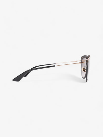 Christian Dior Matte Framed Sunglasses Black / Gold Acetate 140mm