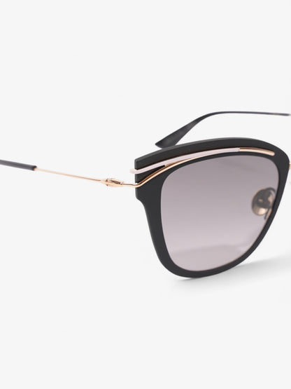 Christian Dior Matte Framed Sunglasses Black / Gold Acetate 140mm