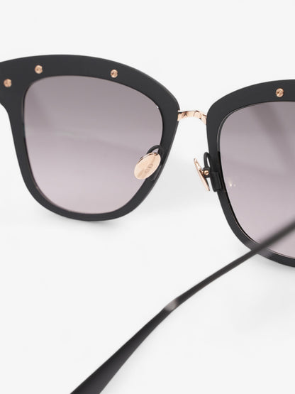 Christian Dior Matte Framed Sunglasses Black / Gold Acetate 140mm
