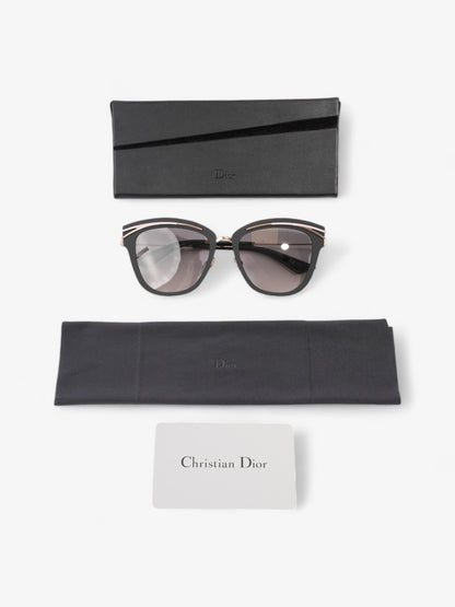 Christian Dior Matte Framed Sunglasses Black / Gold Acetate 140mm