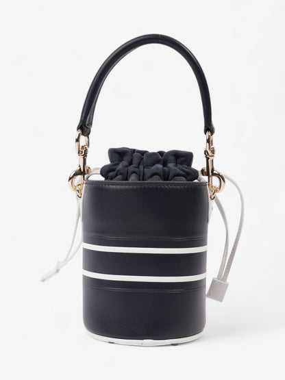 Christian Dior Vibe Bucket Bag Navy Blue / White Leather Micro