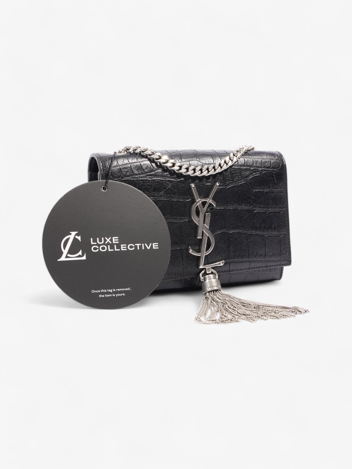 Saint Laurent Kate Tassel Bag Black Calfskin Leather Small