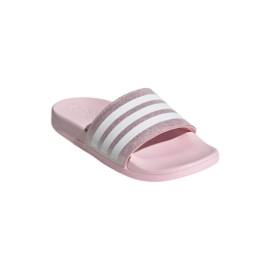 Big Kids' Adidas Adilette Comfort Slides "Clear Pink Glitter"