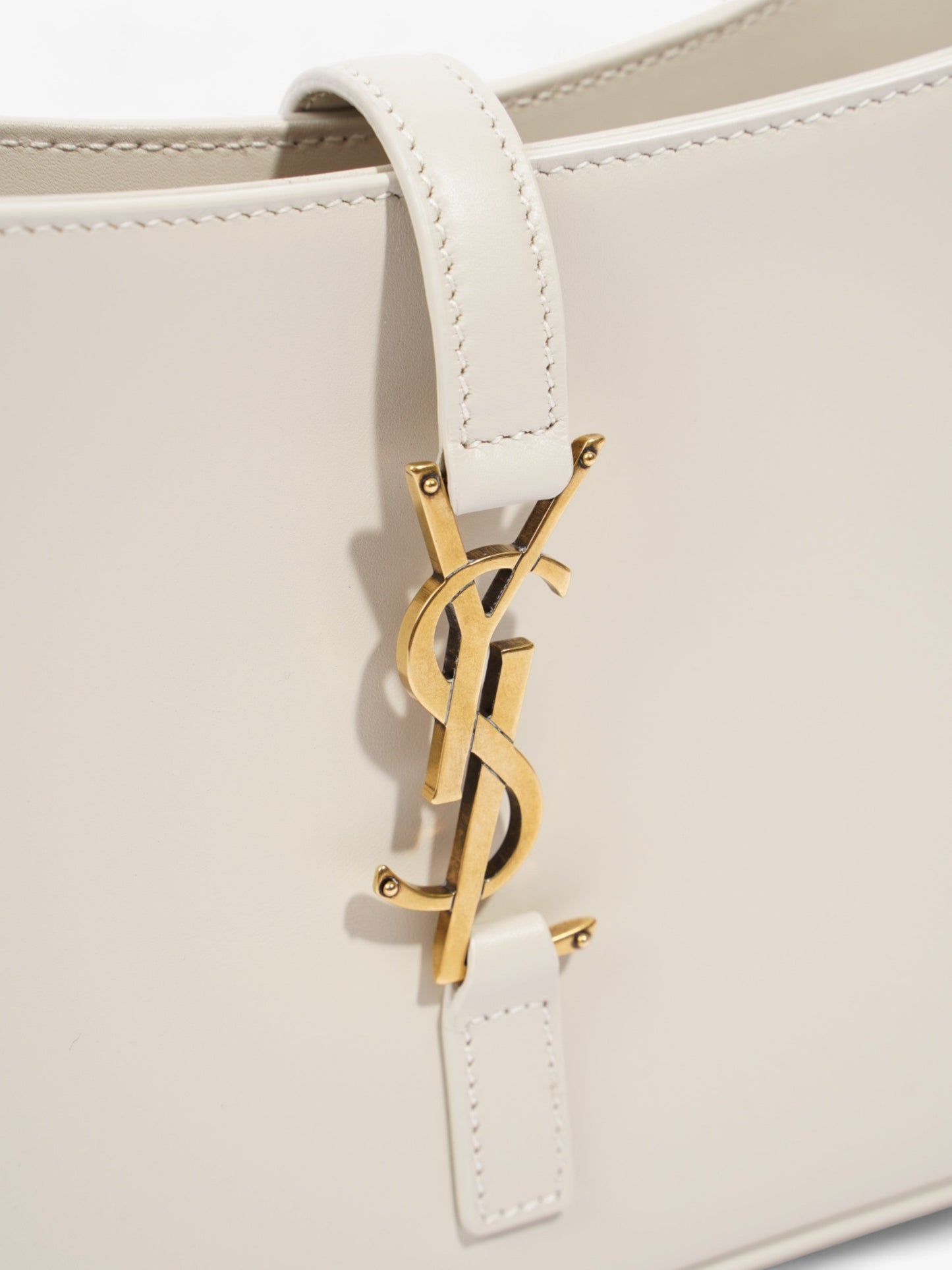 Saint Laurent Le 5 a 7 Cream Calfskin Leather