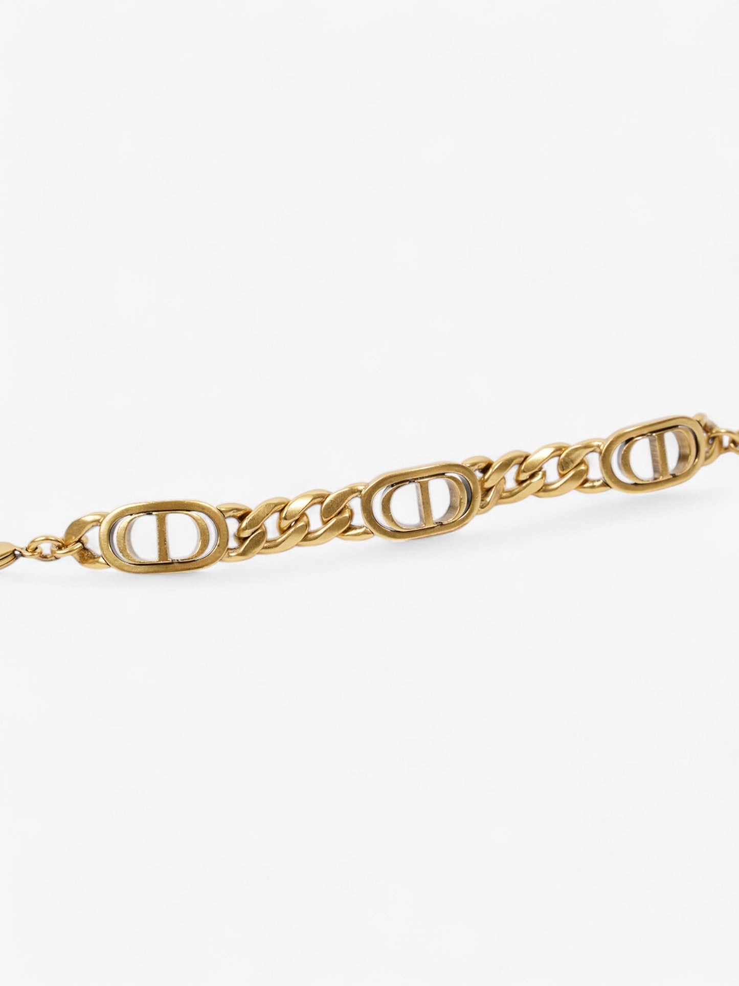 Christian Dior CD Chain Bracelet Gold Base Metal