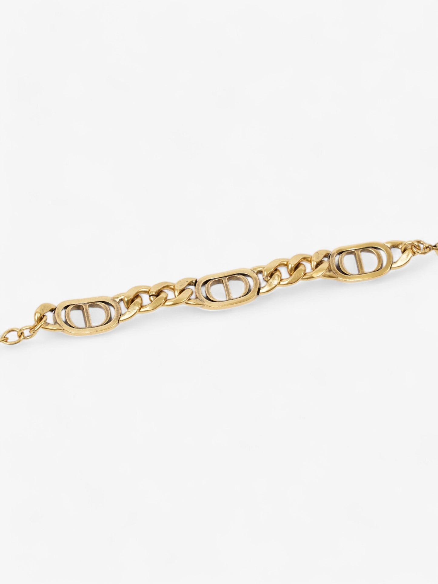Christian Dior CD Chain Bracelet Gold Base Metal