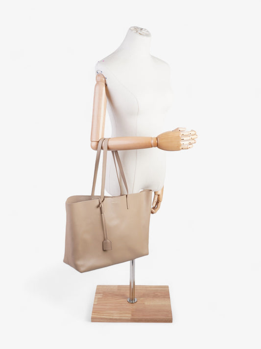 Saint Laurent Shopping Tote Dark Beige Leather East West