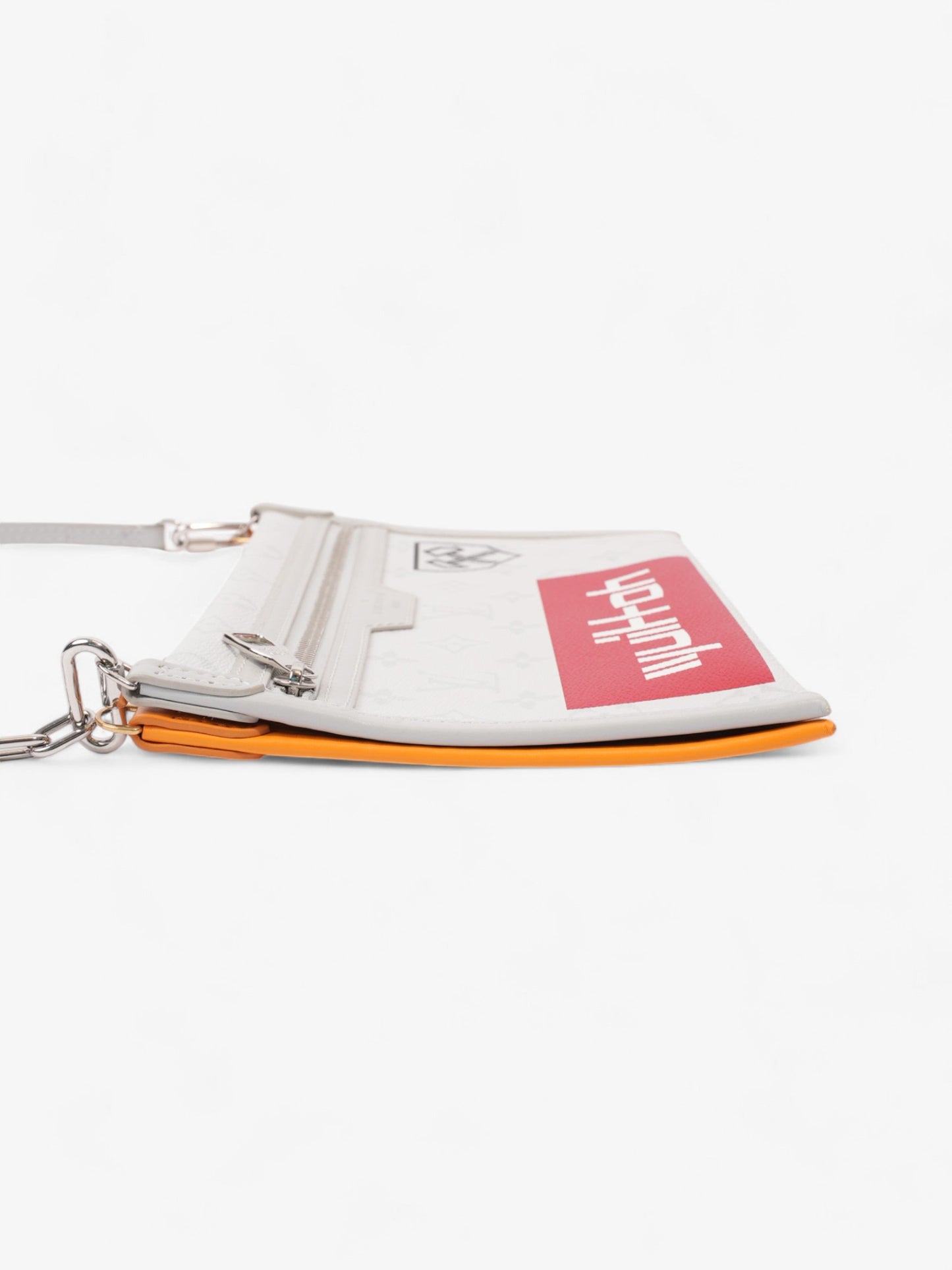 Louis Vuitton Double Flat Messenger Bag Orange / White Monogram Coated Canvas