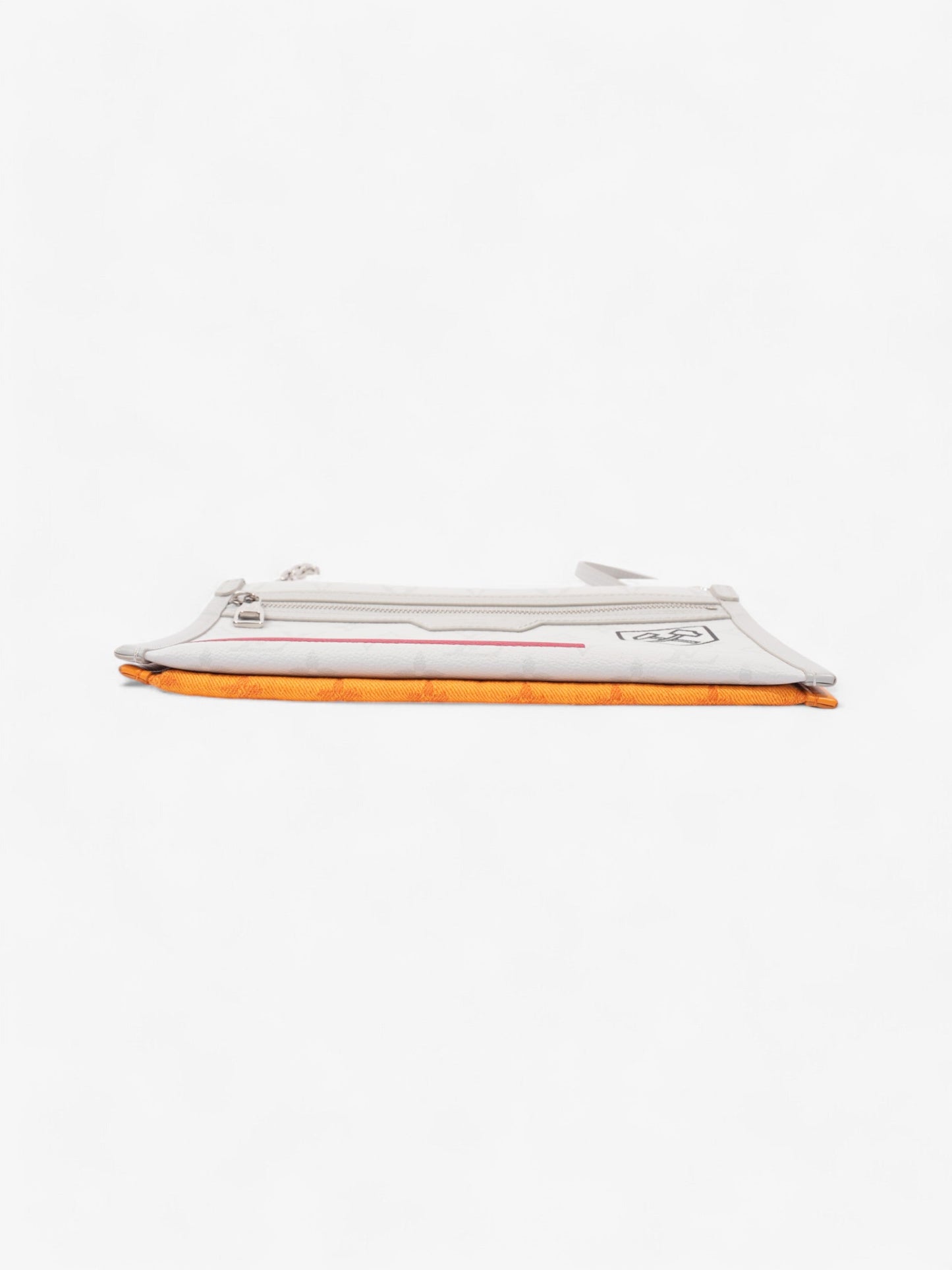 Louis Vuitton Double Flat Messenger Bag Orange / White Monogram Coated Canvas